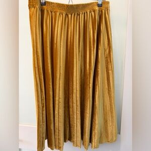 Gold Velvet Maxi Skirt